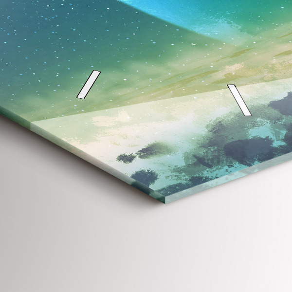 Ceas orizontale de perete din sticlă Omul pe lună