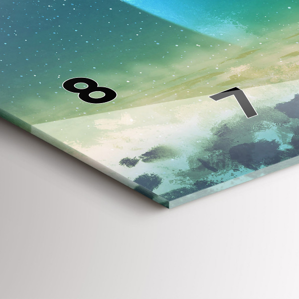 Ceas orizontale de perete din sticlă Omul pe lună