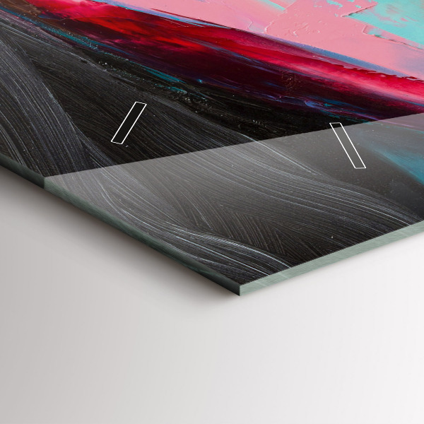 Ceas orizontale de perete din sticlă Chipul colorat de femeie