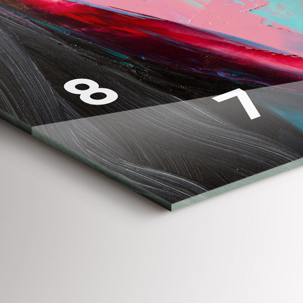 Ceas orizontale de perete din sticlă Chipul colorat de femeie