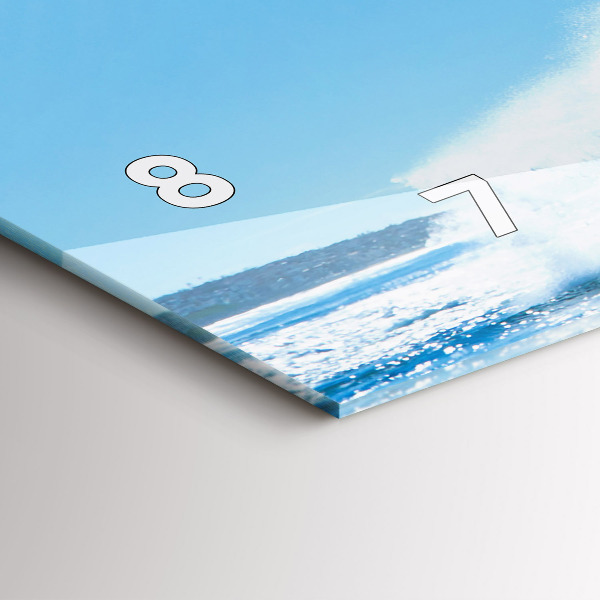 Ceas orizontale de perete din sticlă Surfing în Hawaii