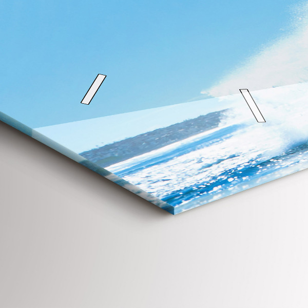 Ceas orizontale de perete din sticlă Surfing în Hawaii