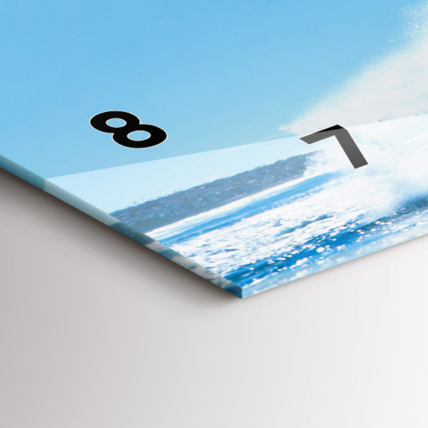 Ceas orizontale de perete din sticlă Surfing în Hawaii