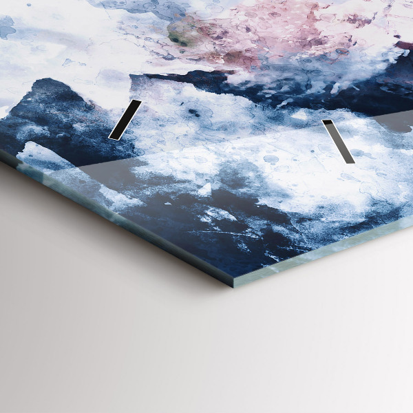 Ceas orizontale de perete din sticlă Lanțuri muntoase abstracte