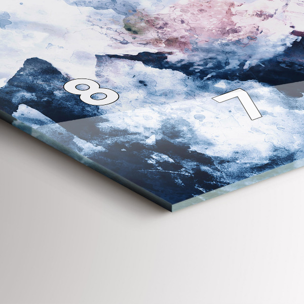 Ceas orizontale de perete din sticlă Lanțuri muntoase abstracte