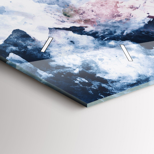 Ceas orizontale de perete din sticlă Lanțuri muntoase abstracte