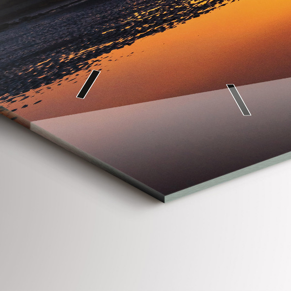 Ceas orizontale de perete din sticlă Alergător și apus