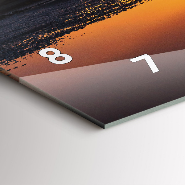 Ceas orizontale de perete din sticlă Alergător și apus