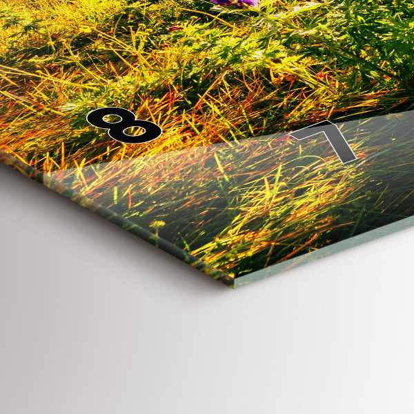 Ceas orizontale de perete din sticlă Lunca de lavandă