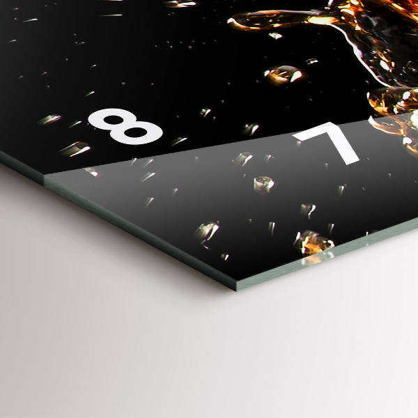 Ceas orizontale de perete din sticlă Bea cu gheata