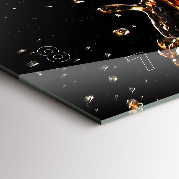 Ceas orizontale de perete din sticlă Bea cu gheata