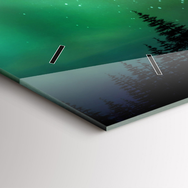 Ceas orizontale de perete din sticlă aurora nordică