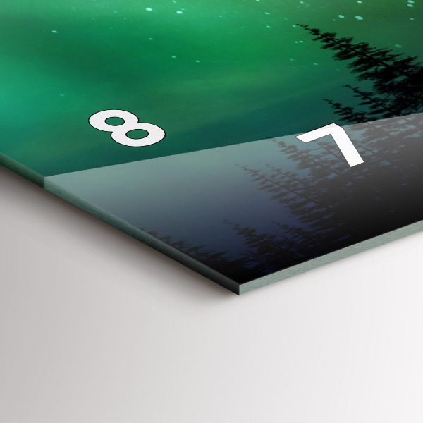 Ceas orizontale de perete din sticlă aurora nordică