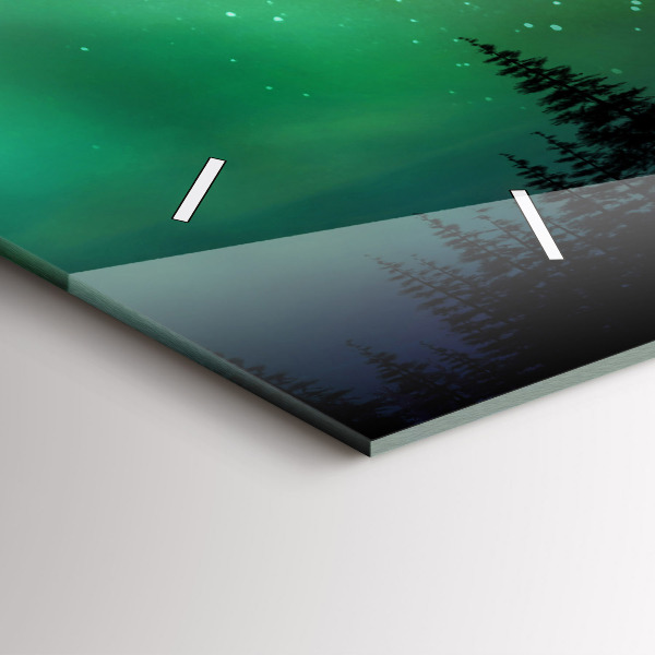 Ceas orizontale de perete din sticlă aurora nordică