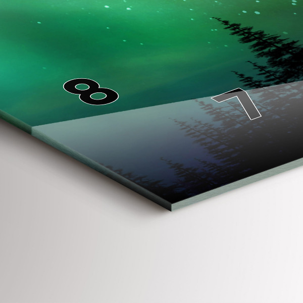 Ceas orizontale de perete din sticlă aurora nordică