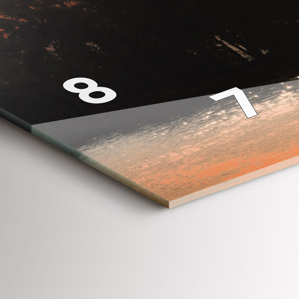 Ceas orizontale de perete din sticlă Vacanță cu palmieri la apus