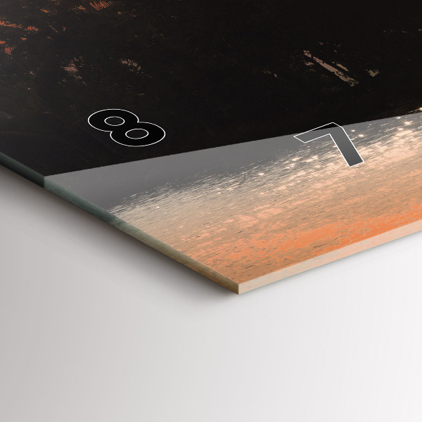 Ceas orizontale de perete din sticlă Vacanță cu palmieri la apus