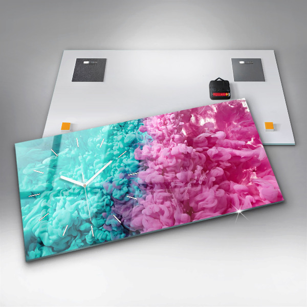 Ceas orizontale de perete din sticlă Artă modernă – pete