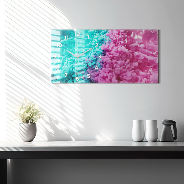 Ceas orizontale de perete din sticlă Artă modernă – pete