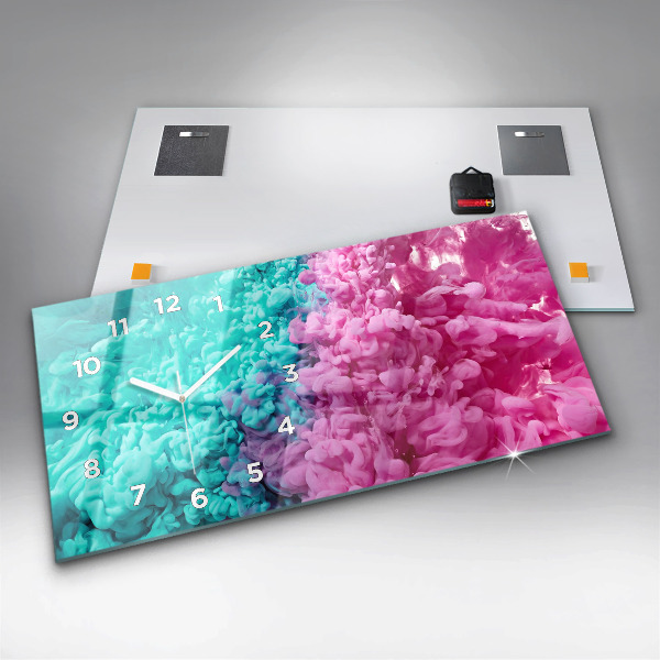Ceas orizontale de perete din sticlă Artă modernă – pete