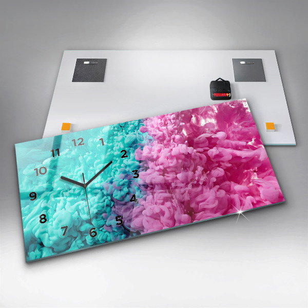 Ceas orizontale de perete din sticlă Artă modernă – pete