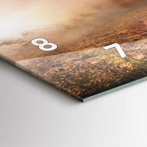 Ceas orizontale de perete din sticlă Bărbat pe motocicletă