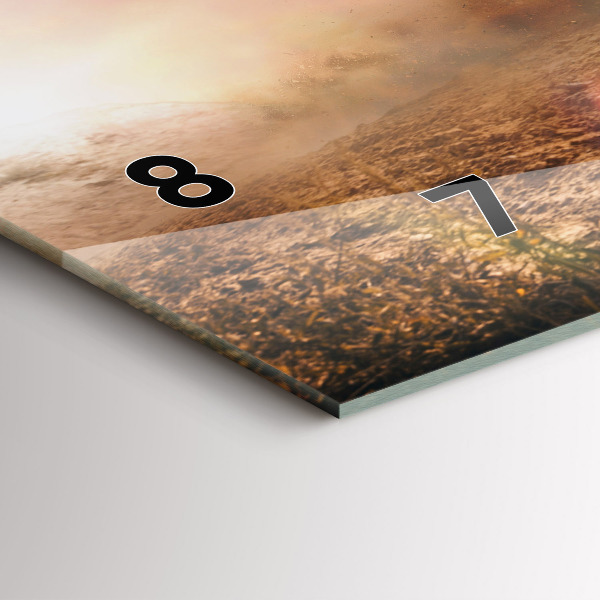 Ceas orizontale de perete din sticlă Bărbat pe motocicletă