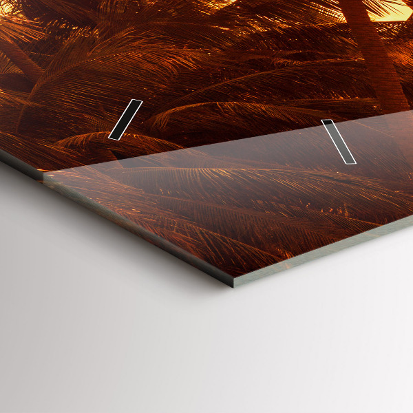 Ceas orizontale de perete din sticlă Palmieri insoriti