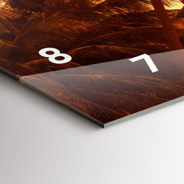 Ceas orizontale de perete din sticlă Palmieri insoriti