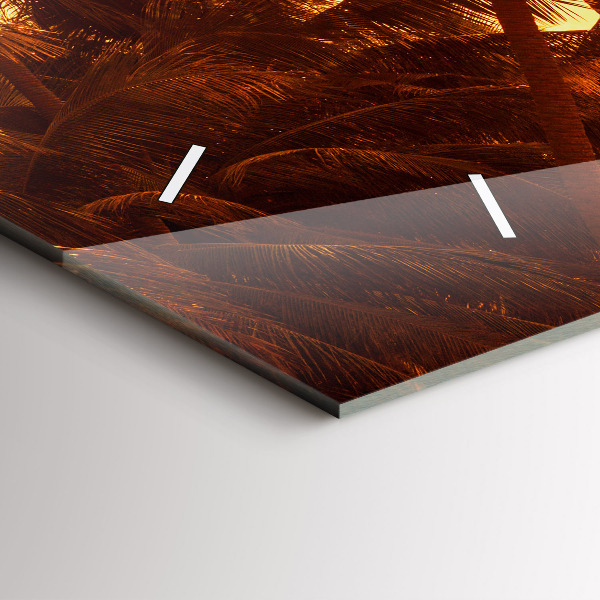 Ceas orizontale de perete din sticlă Palmieri insoriti