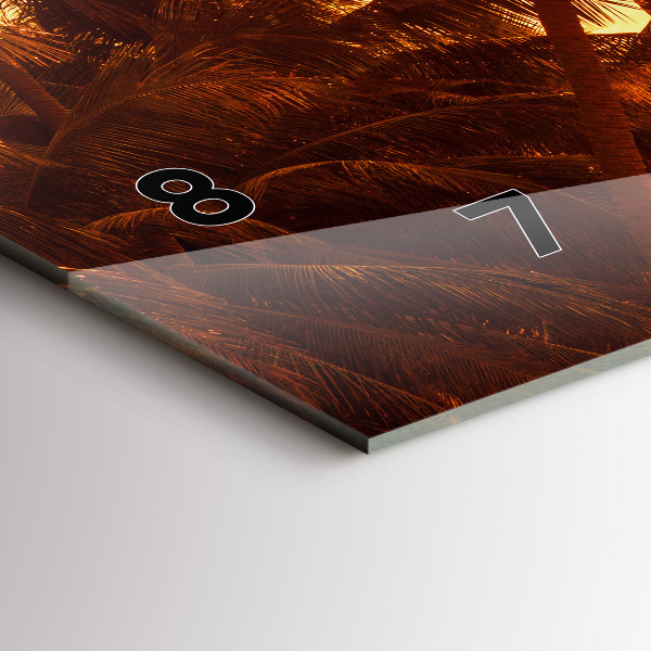 Ceas orizontale de perete din sticlă Palmieri insoriti