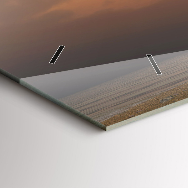 Ceas orizontale de perete din sticlă Animale Apus de soare