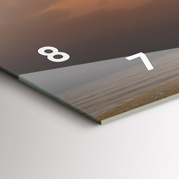 Ceas orizontale de perete din sticlă Animale Apus de soare