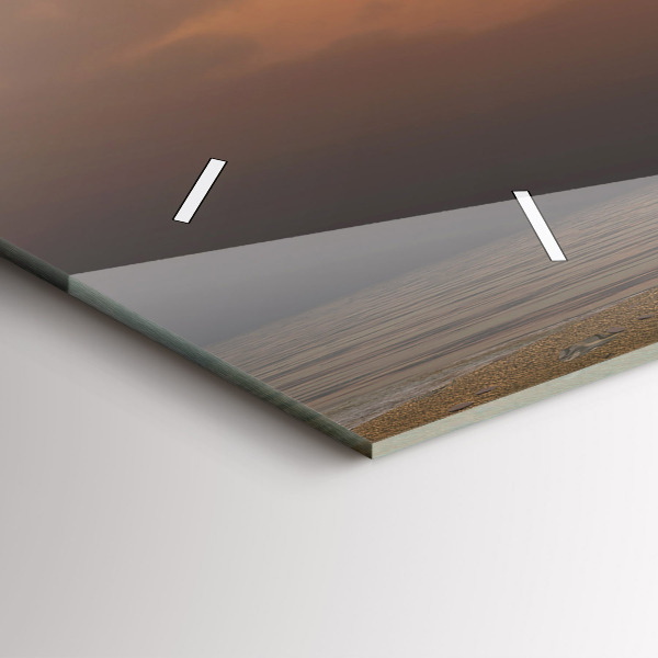 Ceas orizontale de perete din sticlă Animale Apus de soare