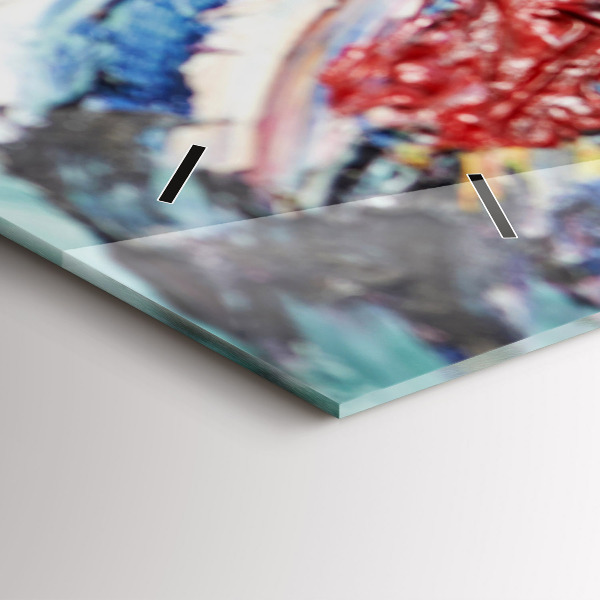 Ceas orizontale de perete din sticlă Fragment de artă în ulei