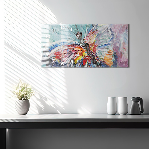 Ceas orizontale de perete din sticlă Fragment de artă în ulei