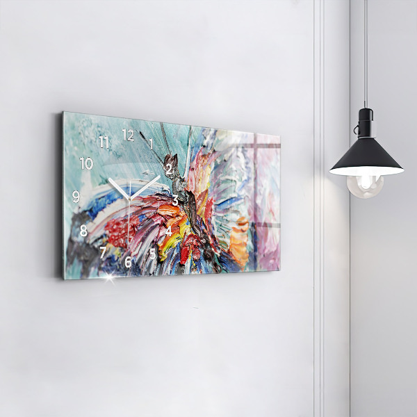 Ceas orizontale de perete din sticlă Fragment de artă în ulei