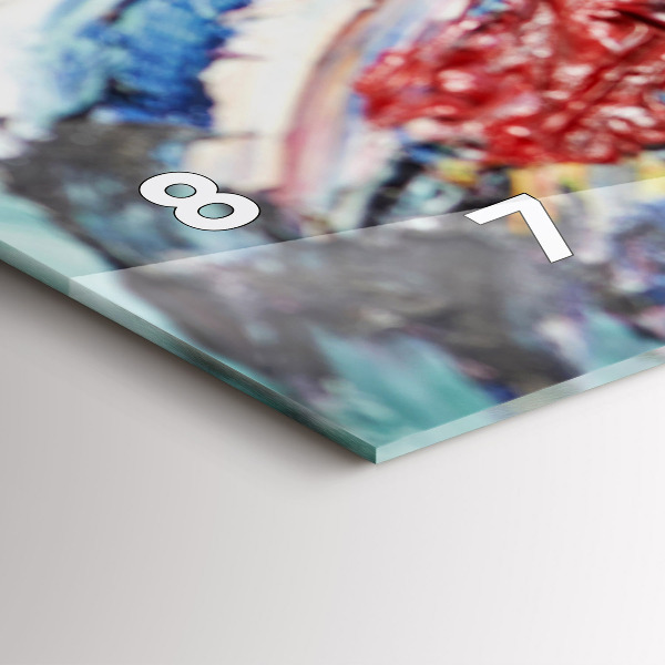 Ceas orizontale de perete din sticlă Fragment de artă în ulei