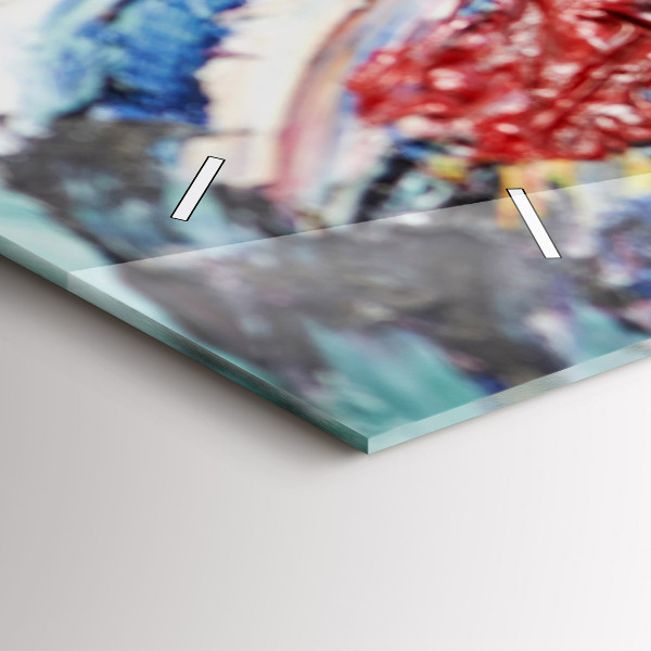 Ceas orizontale de perete din sticlă Fragment de artă în ulei