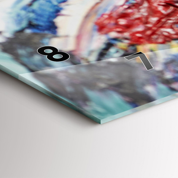 Ceas orizontale de perete din sticlă Fragment de artă în ulei