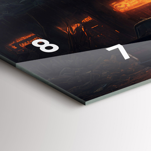 Ceas orizontale de perete din sticlă Clădire apocaliptică