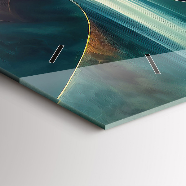 Ceas orizontale de perete din sticlă Fundal care curge cascada