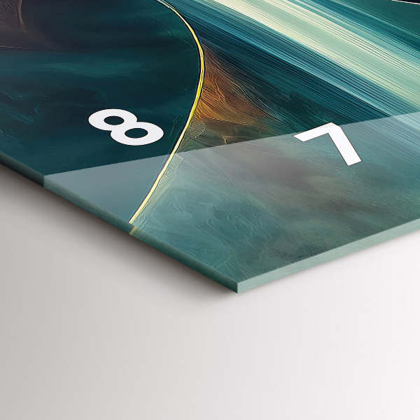 Ceas orizontale de perete din sticlă Fundal care curge cascada