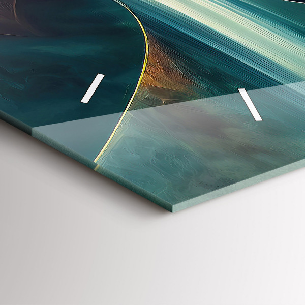 Ceas orizontale de perete din sticlă Fundal care curge cascada