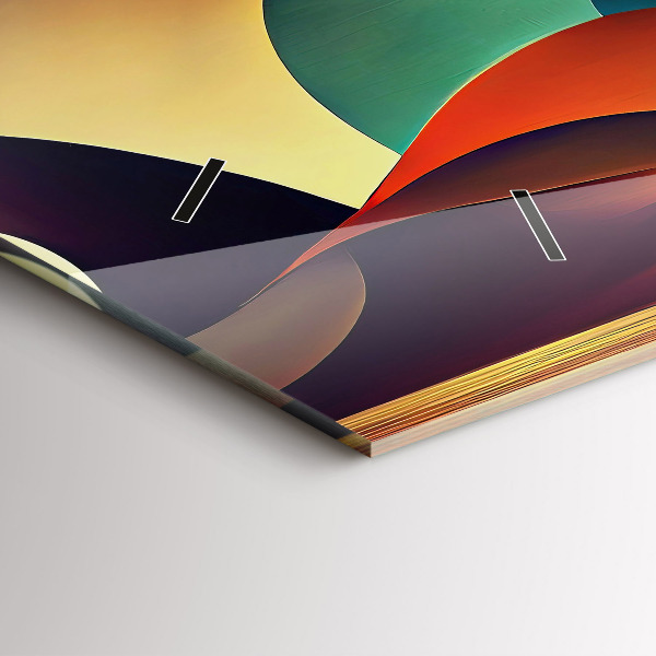 Ceas orizontale de perete din sticlă Fundal cu linii abstracte