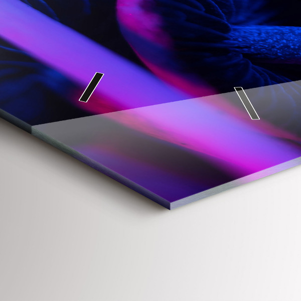 Ceas orizontale de perete din sticlă Ciuperci colorate magice