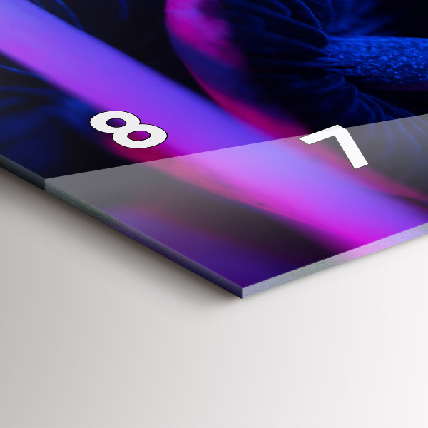 Ceas orizontale de perete din sticlă Ciuperci colorate magice