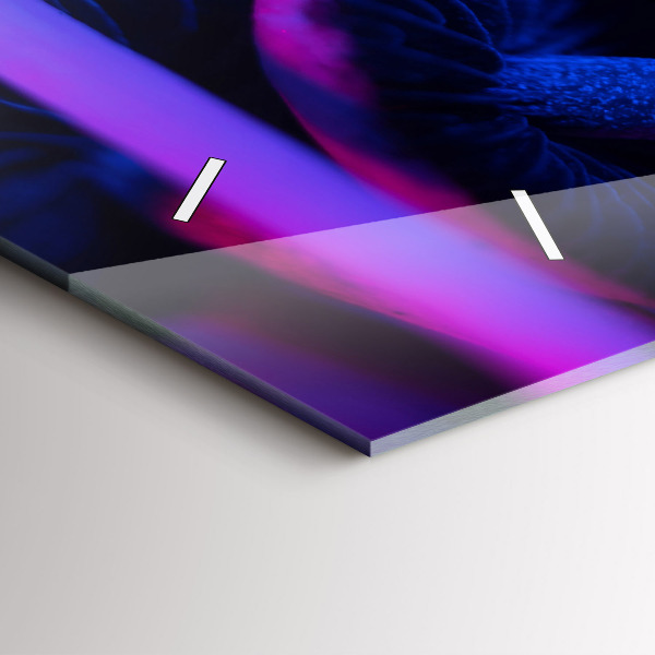 Ceas orizontale de perete din sticlă Ciuperci colorate magice