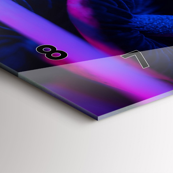 Ceas orizontale de perete din sticlă Ciuperci colorate magice