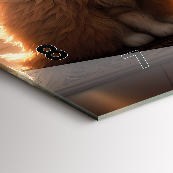 Ceas orizontale de perete din sticlă Patru pisoi la soare